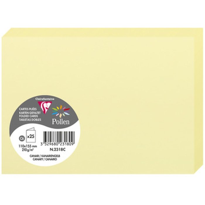 Tarjeta C6 Doble 210g Amarillo Canario