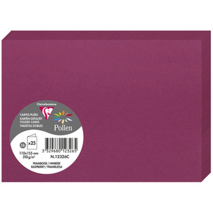 Tarjeta C6 doble 210g frambuesa