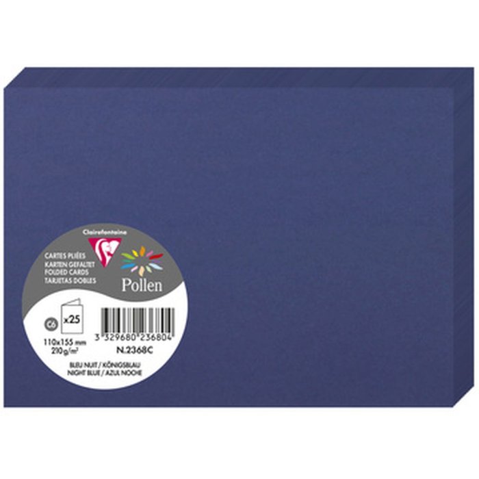 Tarjeta C6 doble 210 g azul real