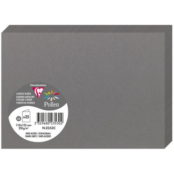 Tarjeta C6 Doble 210g Gris Oscuro