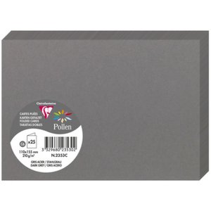 Tarjeta C6 Doble 210g Gris Oscuro