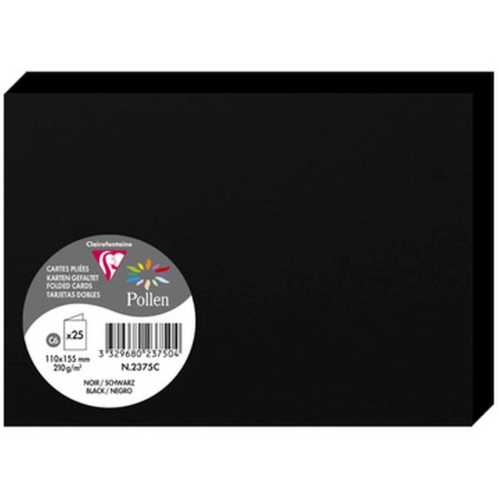 Tarjeta C6 doble 210g negra