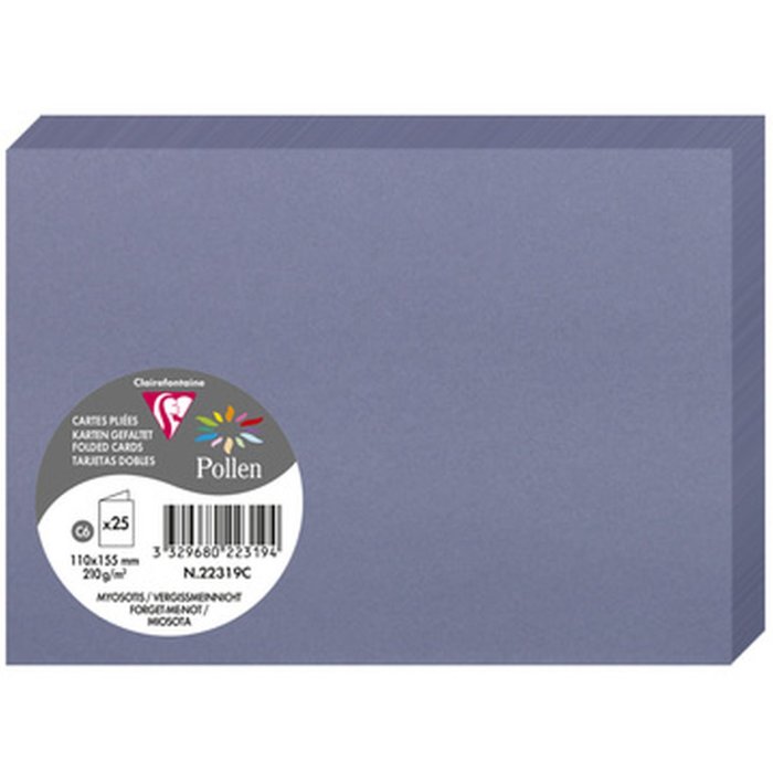 Tarjeta C6 Doble 210g Forget-me-not Azul