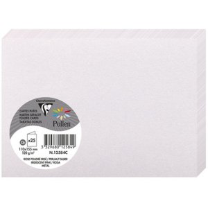 Tarjeta C6 doble 210 g nácar rosa