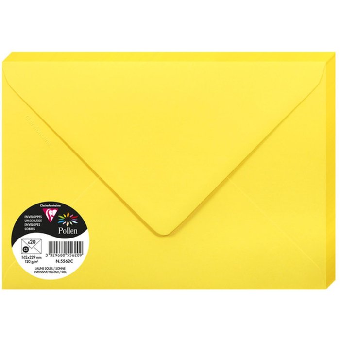 Paquete 20 sobres polen, C5 162x229mm, 120g sonne