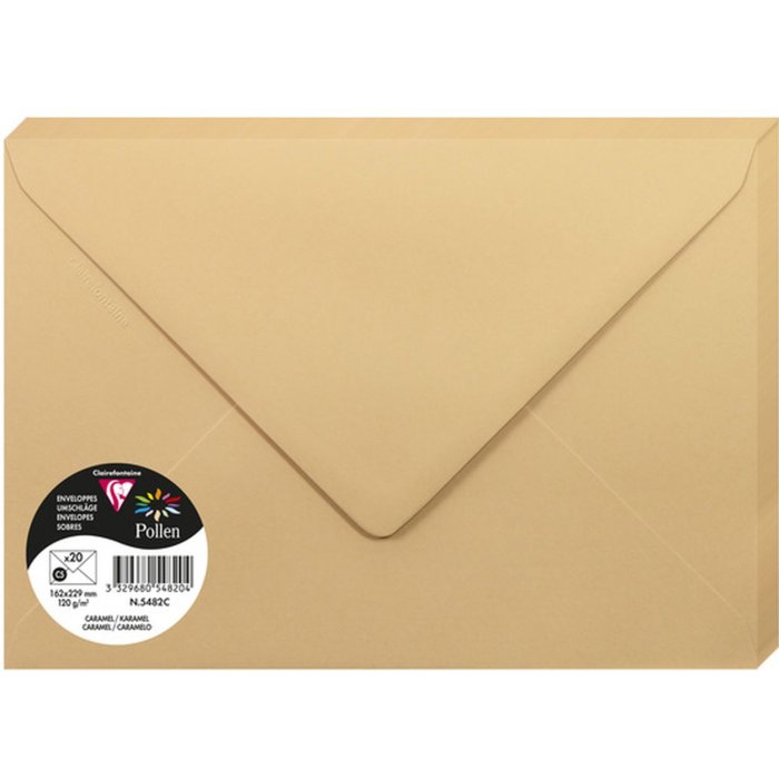 Paquete de 20 sobres polen, C5 162x229mm, 120g caramelo