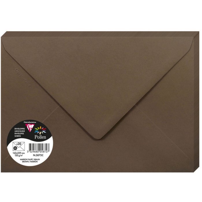 Paquete de 20 sobres Polen, C5 162x229mm, 120g marrón