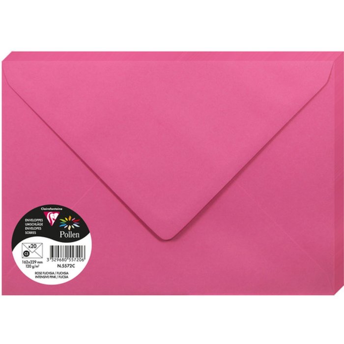 Paquete de 20 sobres Polen, C5 162x229mm, 120g fucsia