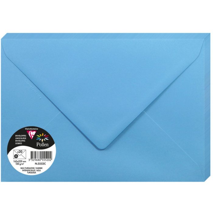 Paquete de 20 sobres Polen, C5 162x229mm, 120g caribbean