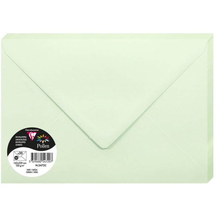 Paquete de 20 sobres Polen, C5 162x229mm, 120g verde
