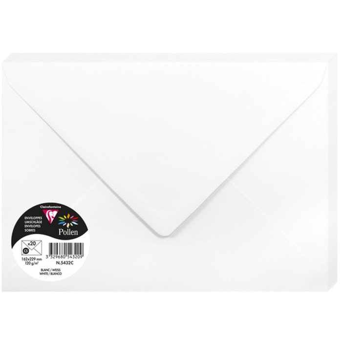 Paquete de 20 sobres Polen, C5 162x229mm, 120g blanco