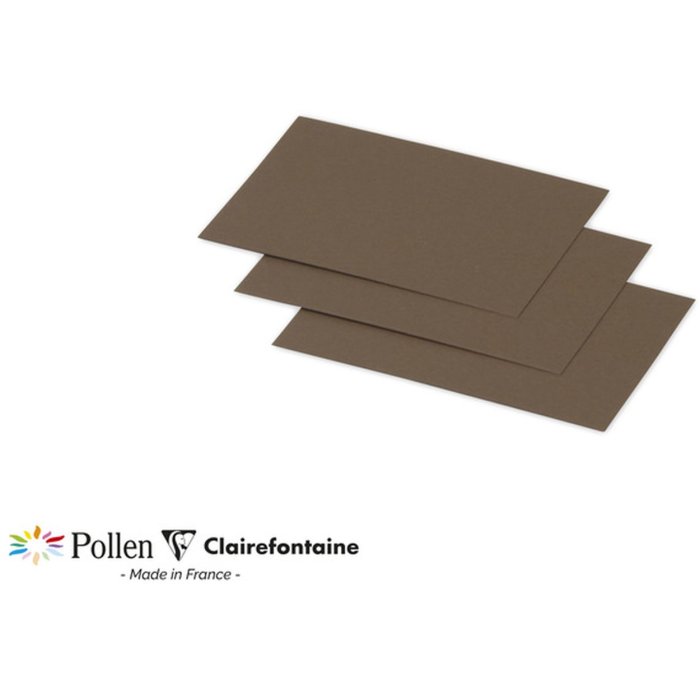 Paquete 25 Tarjetas Mini Polen, 70x95mm, 210g Marrón Topo