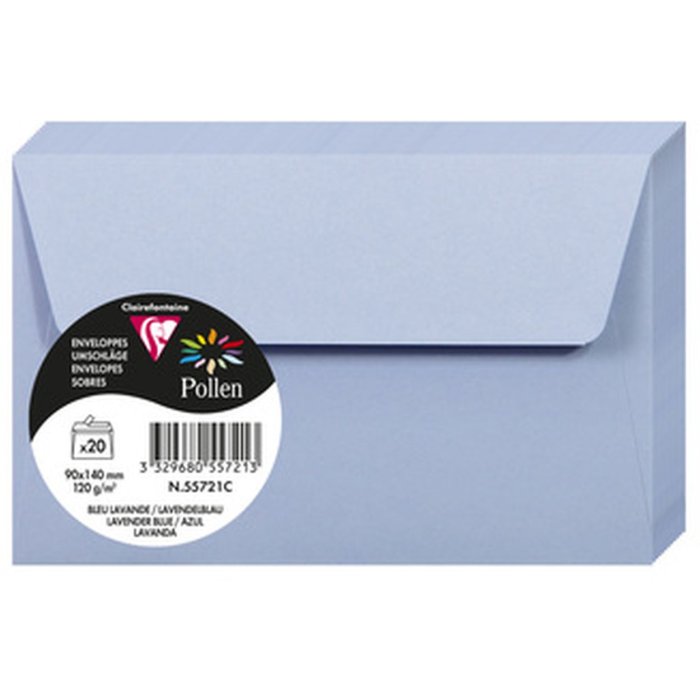 Clairefontaine Sobre Polen 20 piezas azul lavanda 90x140 mm 120g