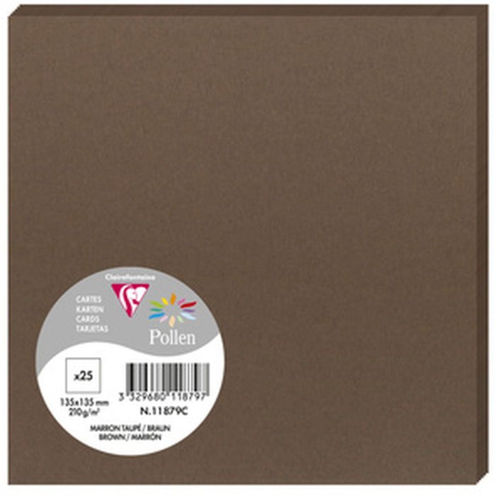 Paquete de 25 tarjetas Polen 135x135 mm marrón