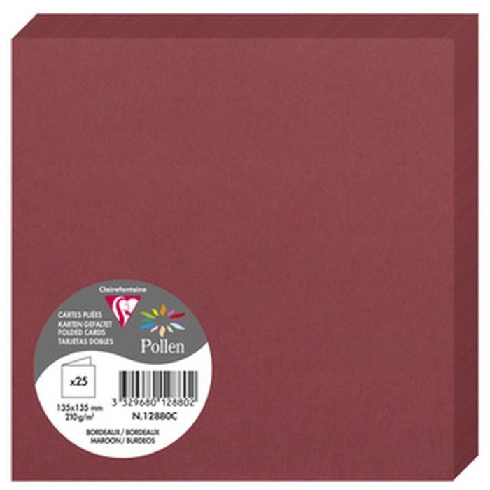 Tarjeta doble Polen 135x135 burdeos