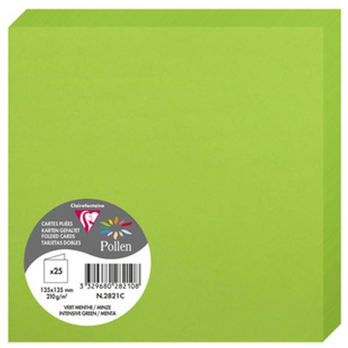 Tarjeta doble Polen 135x135 menta