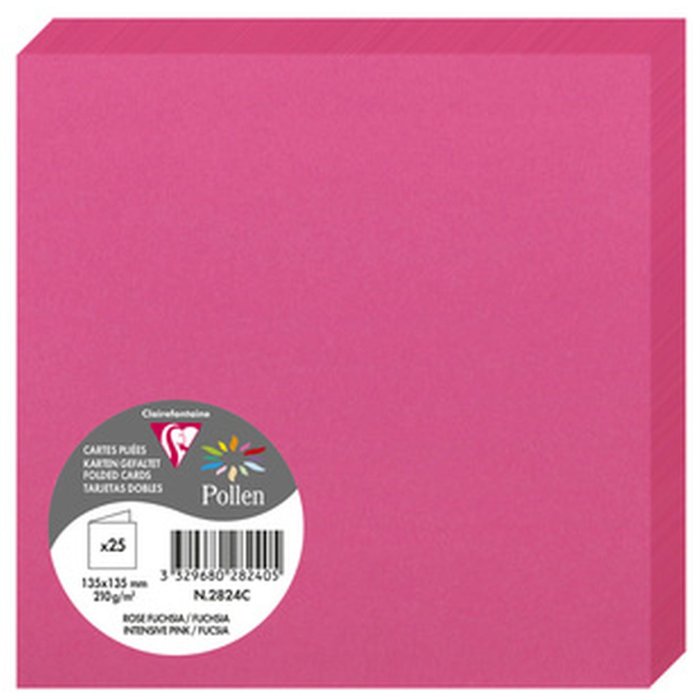 Tarjeta doble Polen 135x135 fucsia