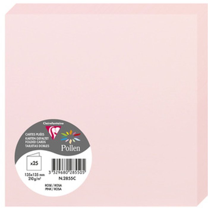 Tarjeta doble Polen 135x135 rosa