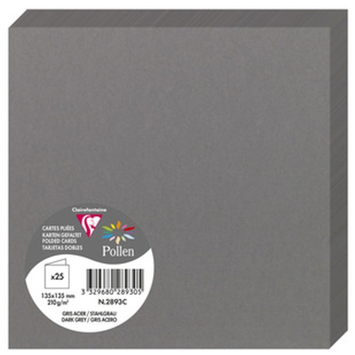 Tarjeta doble Polen 135x135 color acero