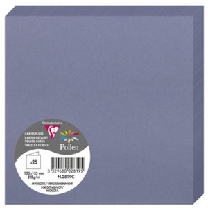 Tarjeta doble Polen 135x135 nomeolvides azul