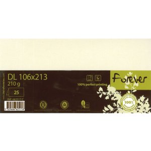 Tarjeta doble Forever DL 210g marfil 25 unidades 106x213mm