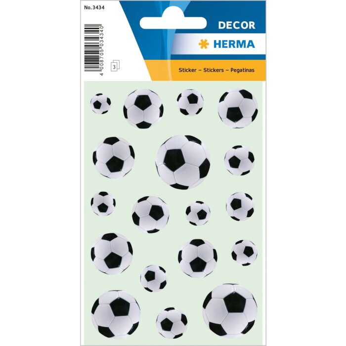 Pegatinas HERMA balones blancos-negros serie DECOR