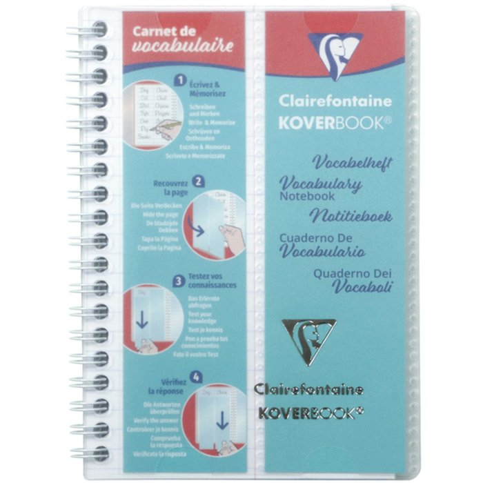 Cuaderno de vocabulario Koverbook Clairefontaine, 11x17cm, 50 hojas