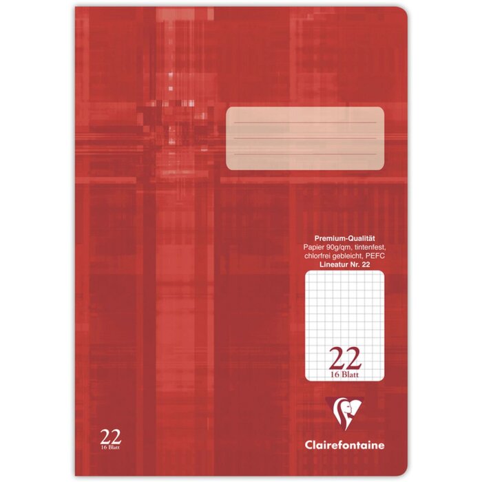 Cuaderno de ejercicios A4 cuadriculado 32 hojas regla 22