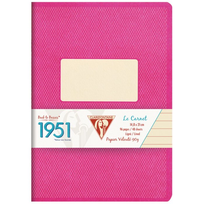 Cuaderno Clairefontaine 1951, DIN A5 14,8x21cm, 48 hojas, rayado frambuesa