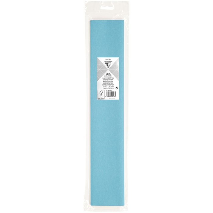 Rollo de papel crepé turquesa - 95125C Clairefontaine