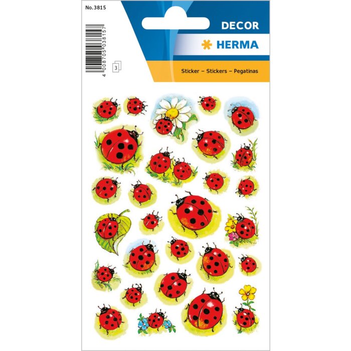 Pegatina HERMA Simpáticas mariquitas con flores by DECOR