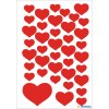Pegatinas corazón rojo HERMA de la gama DECOR