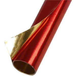 Rollo de papel de aluminio doble cara rojo