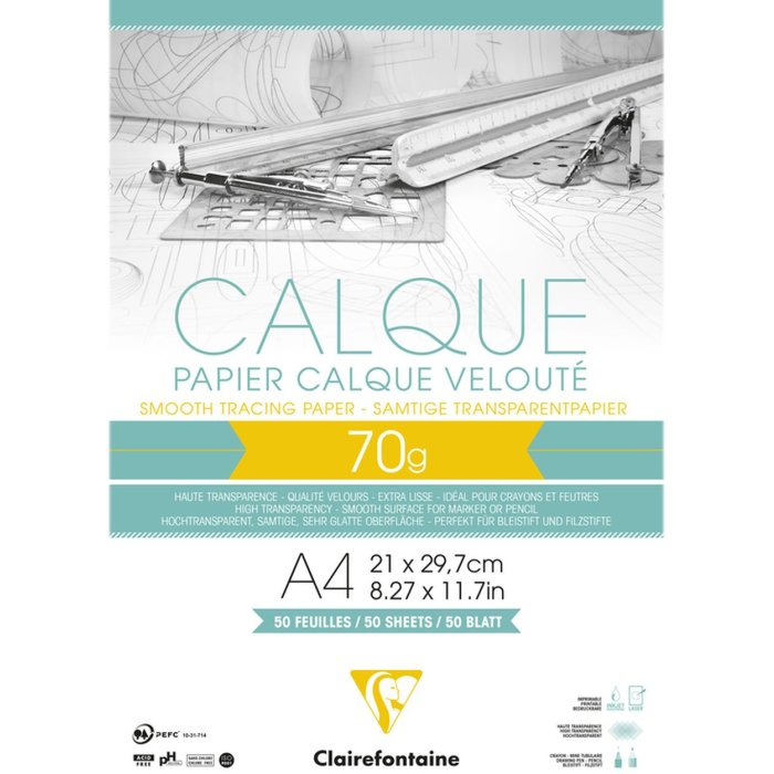 Bloque de papel de calco DIN A4 50 hojas