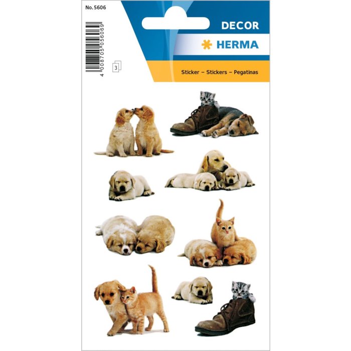 HERMA pegatina adorno lindo perro cachorros 3 hojas