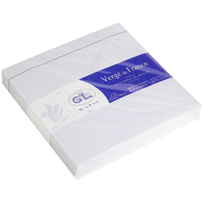 VERGÉ Sobres Ranurados blanco 140x140 mm - 22000L