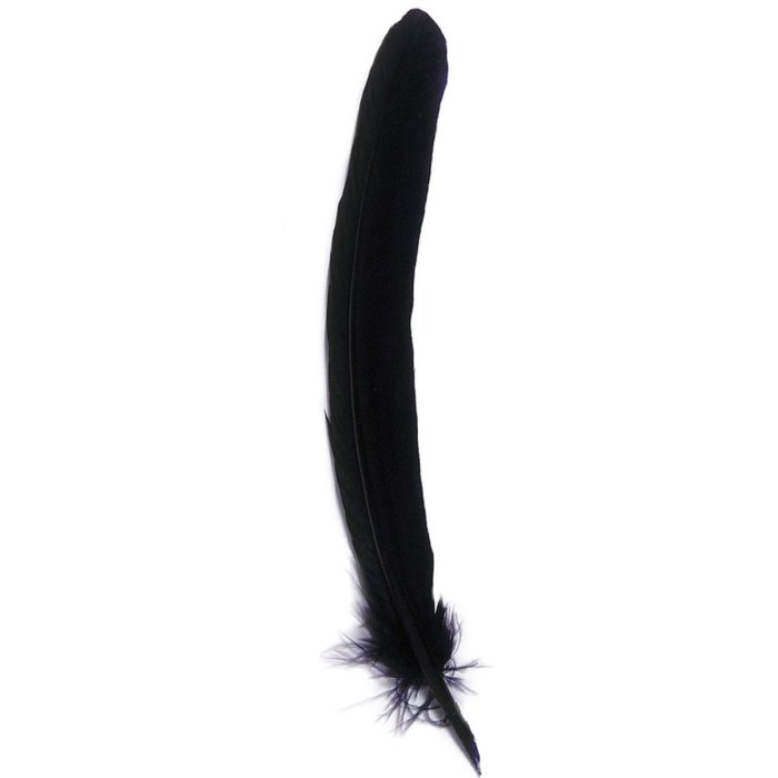 Pluma de ganso, 28 cm de largo - azul