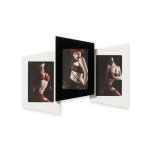 Marco de galería Skin 3x 10x15 cm, blanco-negro,...