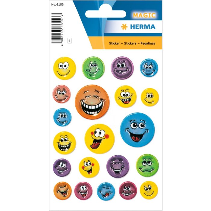 Pegatinas HERMA divertidos smileys en relieve