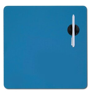 Pizarra magnética de cristal azul acero DRY ERASE...