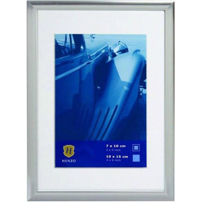 Henzo Marco de aluminio Portofino 10x15 cm plata con paspartú 7x10 cm
