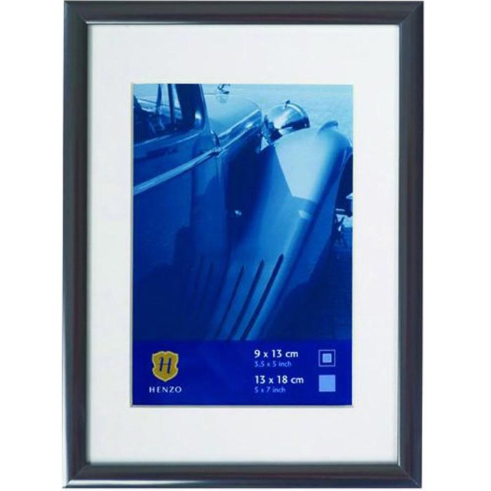 Henzo marco de aluminio Portofino 13x18 cm acero con passe-partout 9x13 cm