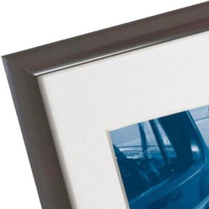 Henzo marco de aluminio Portofino 13x18 cm acero con passe-partout 9x13 cm