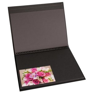 HNFD Álbum de fotos BELDA Lino negro 22x29,7 cm 30 páginas negras