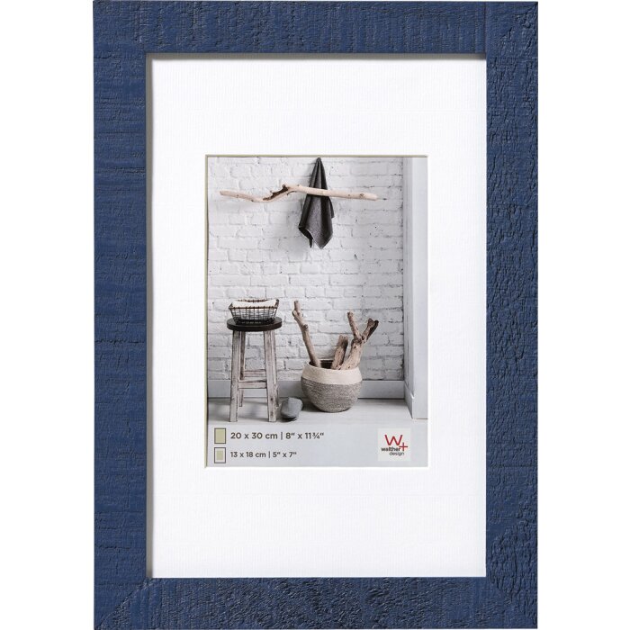 Inicio Marco de madera 50x70 cm azul