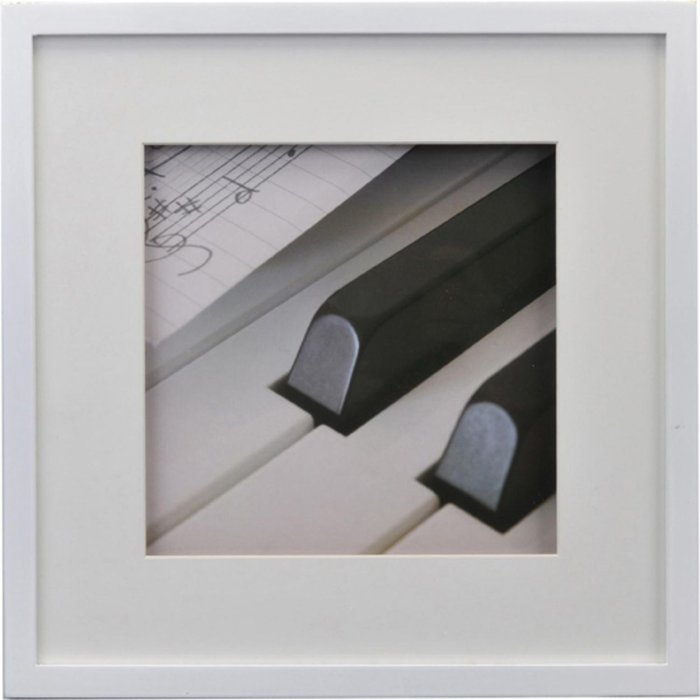 Marcos de madera de piano 30x30 cm Blanco Efecto 3D