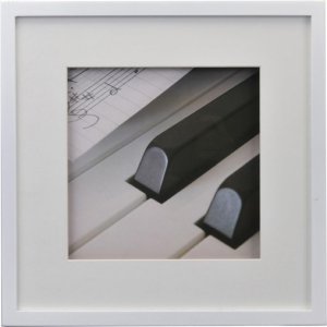 Marcos de madera de piano 30x30 cm Blanco Efecto 3D