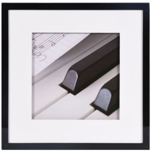 Marcos de madera de piano 30x30 cm Negro Efecto 3D