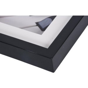 Marcos de madera de piano 30x30 cm Negro Efecto 3D