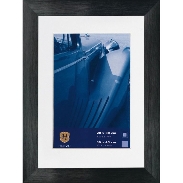 Henzo Marco de aluminio LUZERN 30x45 negro con passe-partout 20x30 cm